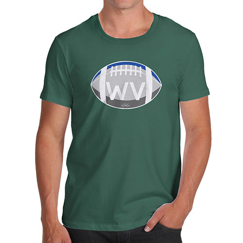 Novelty Tshirts Men WV West Virginia State Football Men's T-Shirt Small Bottle Green