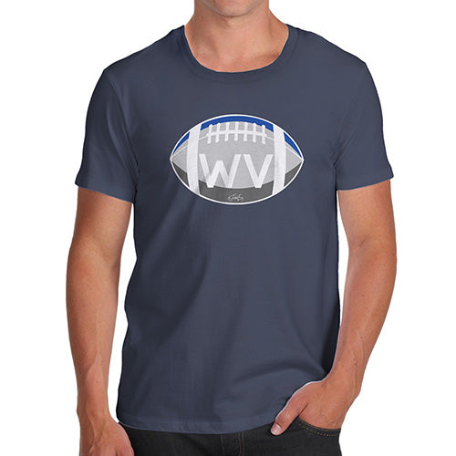 Funny Tee Shirts For Men WV West Virginia State Football Men's T-Shirt Large Navy