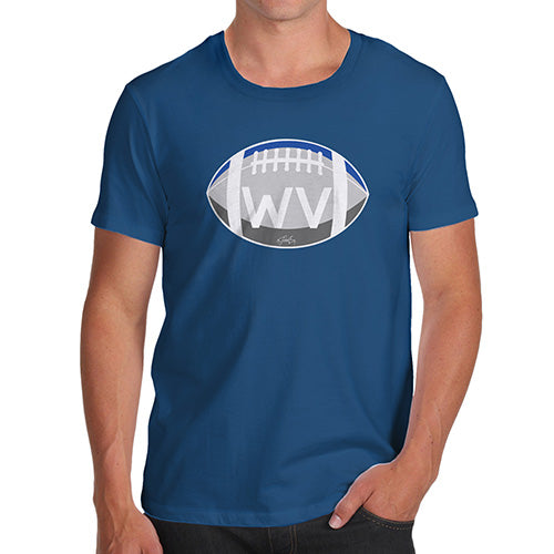 Funny Gifts For Men WV West Virginia State Football Men's T-Shirt Medium Royal Blue