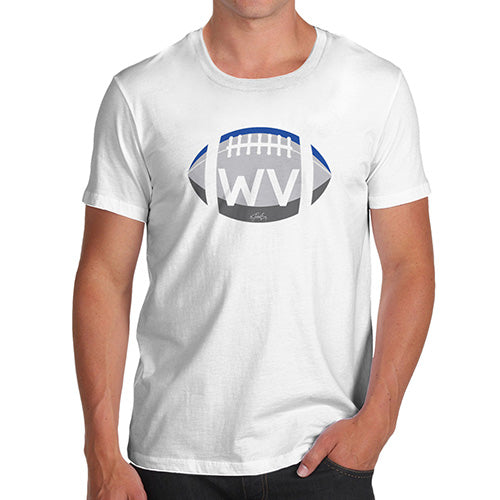 Mens T-Shirt Funny Geek Nerd Hilarious Joke WV West Virginia State Football Men's T-Shirt Small White