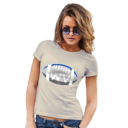 Funny Tshirts For Women WV West Virginia State Football Women's T-Shirt Large Natural