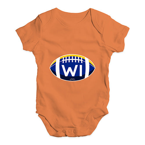 WI Wisconsin State Football Baby Unisex Baby Grow Bodysuit