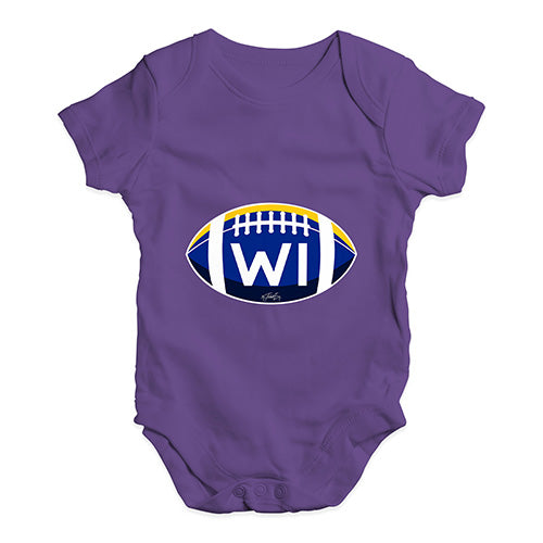 WI Wisconsin State Football Baby Unisex Baby Grow Bodysuit