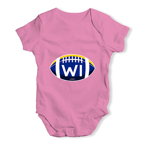 WI Wisconsin State Football Baby Unisex Baby Grow Bodysuit