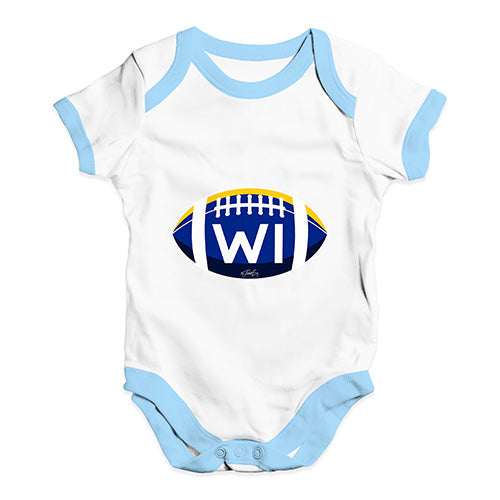 WI Wisconsin State Football Baby Unisex Baby Grow Bodysuit