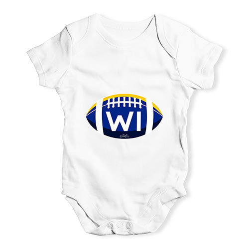 WI Wisconsin State Football Baby Unisex Baby Grow Bodysuit