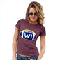 Novelty Tshirts Women WI Wisconsin State Football Women's T-Shirt X-Large Burgundy