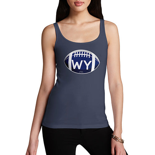 Funny Tank Tops For Women WY Wyoming State Football Women's Tank Top X-Large Navy