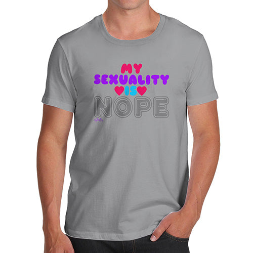 Funny T-Shirts For Men Sarcasm My Sexuality Is Nope Men's T-Shirt X-Large Light Grey