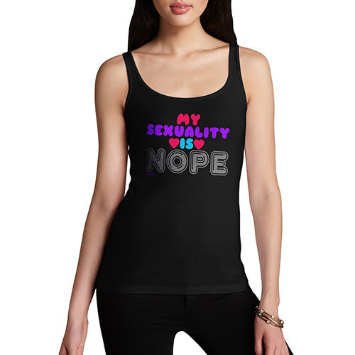 Funny Tank Top For Mom My Sexuality Is Nope Women's Tank Top Large Black