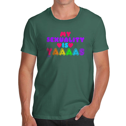 Novelty T Shirts For Dad My Sexuality Is Yaaaas Men's T-Shirt Small Bottle Green