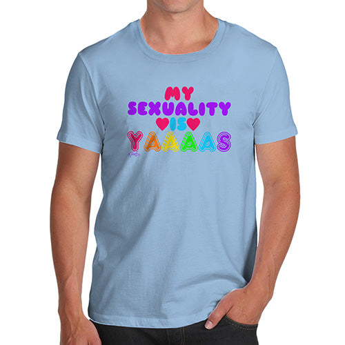 Mens Novelty T Shirt Christmas My Sexuality Is Yaaaas Men's T-Shirt X-Large Sky Blue
