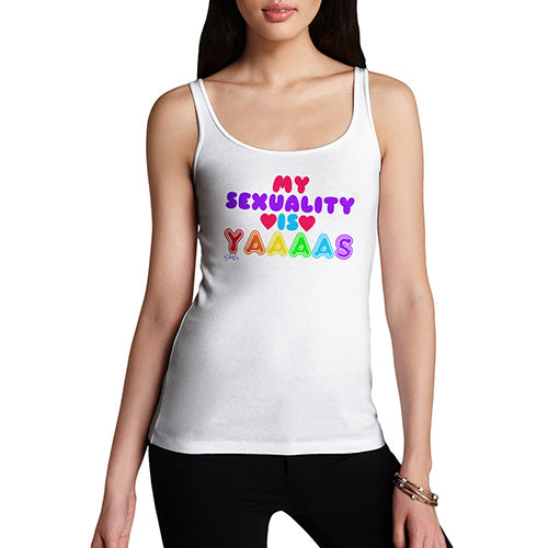 Funny Tank Tops For Women My Sexuality Is Yaaaas Women's Tank Top Medium White