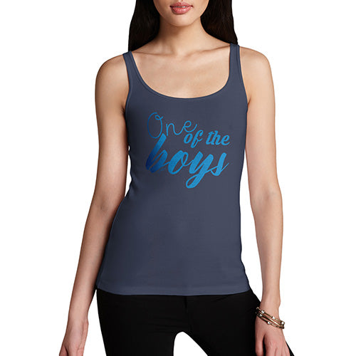 Womens Funny Tank Top One Of The Boys Women's Tank Top Large Navy