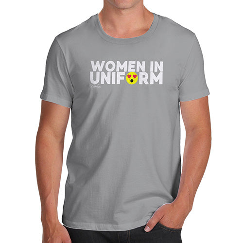Mens T-Shirt Funny Geek Nerd Hilarious Joke Women In Uniform Men's T-Shirt Small Light Grey