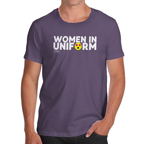 Funny T-Shirts For Guys Women In Uniform Men's T-Shirt Small Plum