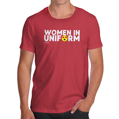 Funny Tee Shirts For Men Women In Uniform Men's T-Shirt Small Red