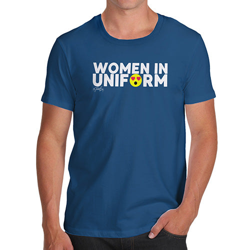 Funny Tee Shirts For Men Women In Uniform Men's T-Shirt Medium Royal Blue