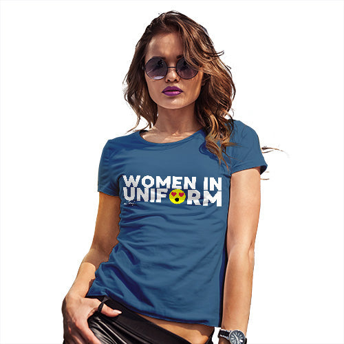 Womens Funny T Shirts Women In Uniform Women's T-Shirt Small Royal Blue
