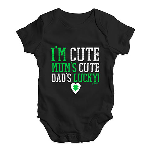 I'm Cute, Mum's Cute, Dad's Lucky Baby Unisex Baby Grow Bodysuit