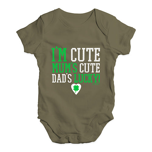 I'm Cute, Mum's Cute, Dad's Lucky Baby Unisex Baby Grow Bodysuit