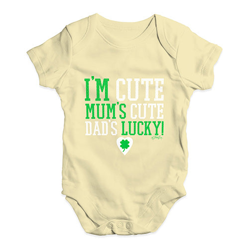 I'm Cute, Mum's Cute, Dad's Lucky Baby Unisex Baby Grow Bodysuit