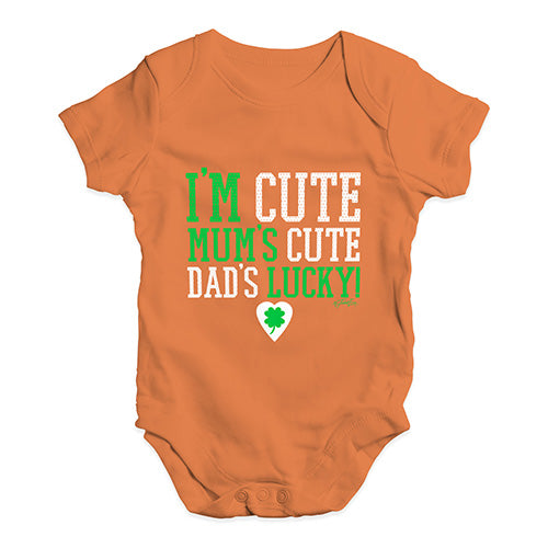 I'm Cute, Mum's Cute, Dad's Lucky Baby Unisex Baby Grow Bodysuit