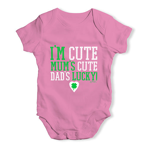 I'm Cute, Mum's Cute, Dad's Lucky Baby Unisex Baby Grow Bodysuit