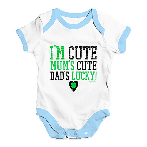 I'm Cute, Mum's Cute, Dad's Lucky Baby Unisex Baby Grow Bodysuit