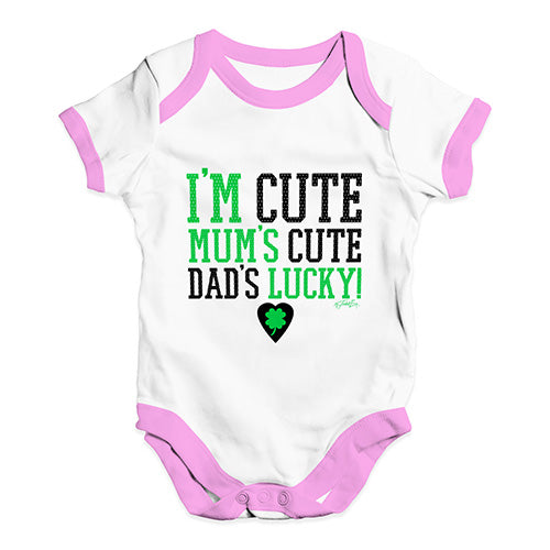 I'm Cute, Mum's Cute, Dad's Lucky Baby Unisex Baby Grow Bodysuit