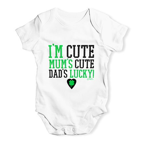 I'm Cute, Mum's Cute, Dad's Lucky Baby Unisex Baby Grow Bodysuit