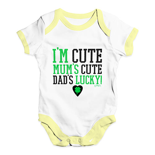 I'm Cute, Mum's Cute, Dad's Lucky Baby Unisex Baby Grow Bodysuit