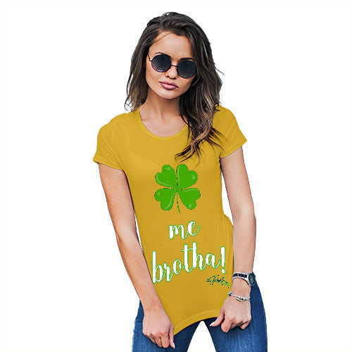 Funny T Shirts For Mom Clover Me Brotha Women's T-Shirt Medium Yellow