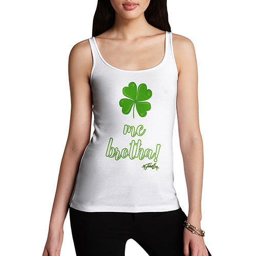 Novelty Tank Top Women Clover Me Brotha Women's Tank Top Large White