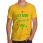 Mens Funny Sarcasm T Shirt Get Your Green On  Men's T-Shirt Medium Yellow