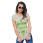 Womens Novelty T Shirt Christmas Get Your Green On  Women's T-Shirt Medium Natural