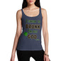 Novelty Tank Top Women I Swear To Drunk I'm Not God  Women's Tank Top Medium Navy