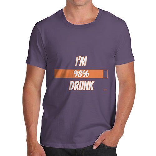 Funny T-Shirts For Men I'm 98% Drunk Men's T-Shirt Medium Plum