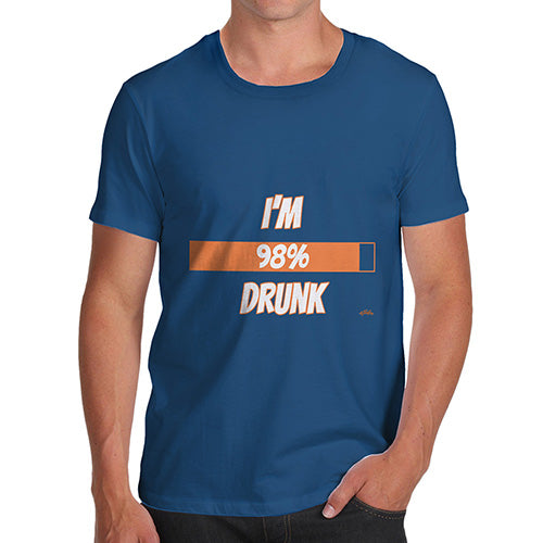 Funny T-Shirts For Men Sarcasm I'm 98% Drunk Men's T-Shirt X-Large Royal Blue