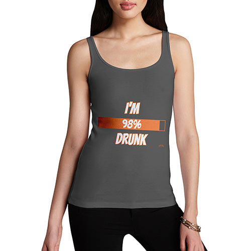 Funny Gifts For Women I'm 98% Drunk Women's Tank Top Medium Dark Grey