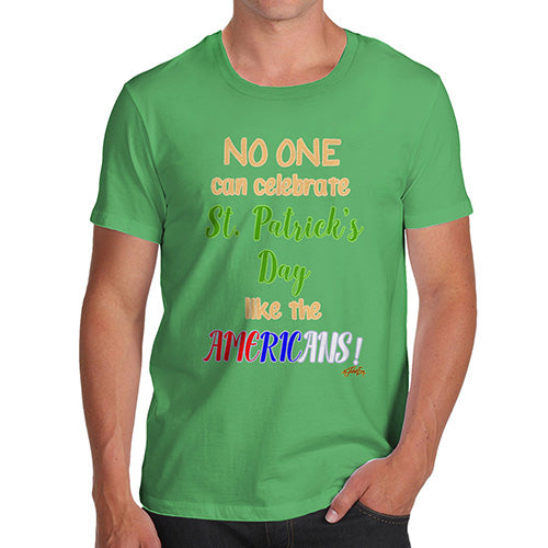 Funny Mens Tshirts American St Patrick's Day Men's T-Shirt Small Green