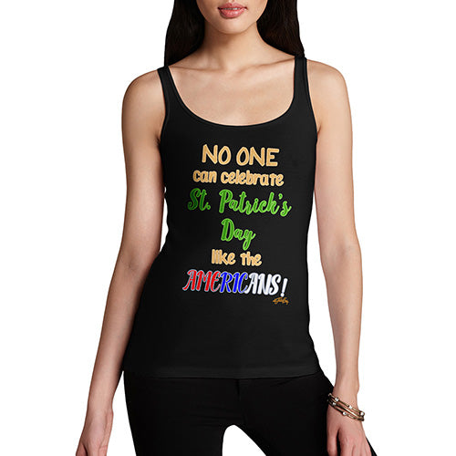 Funny Tank Top For Mom American St Patrick's Day Women's Tank Top Large Black