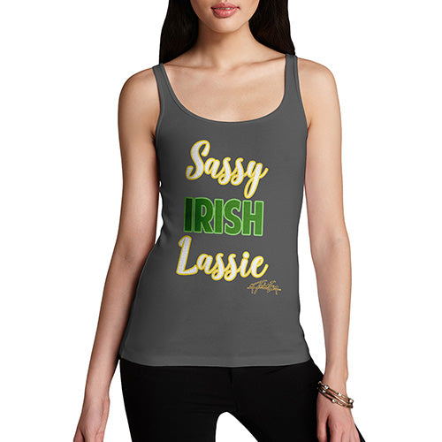 Funny Tank Tops For Women Sassy Irish Lassie Women's Tank Top Medium Dark Grey