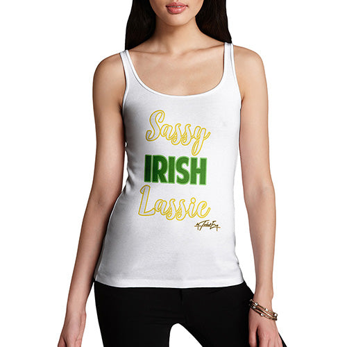 Funny Tank Top For Mom Sassy Irish Lassie Women's Tank Top X-Large White