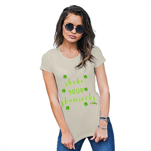 Womens Funny T Shirts Shake Your Shamrocks Green Women's T-Shirt X-Large Natural