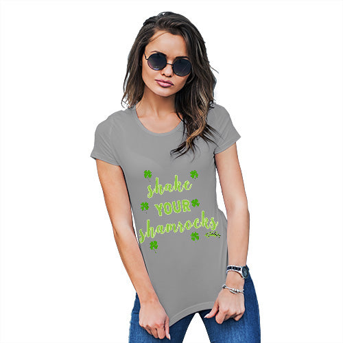 Funny Tee Shirts For Women Shake Your Shamrocks Green Women's T-Shirt X-Large Light Grey