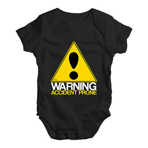 Warning Accident Prone Baby Unisex Baby Grow Bodysuit