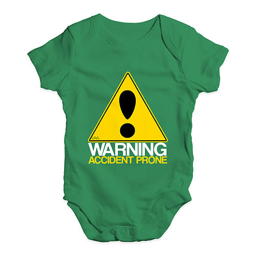 Warning Accident Prone Baby Unisex Baby Grow Bodysuit