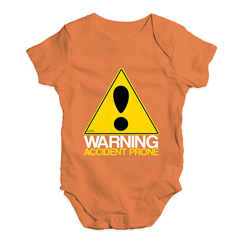 Warning Accident Prone Baby Unisex Baby Grow Bodysuit