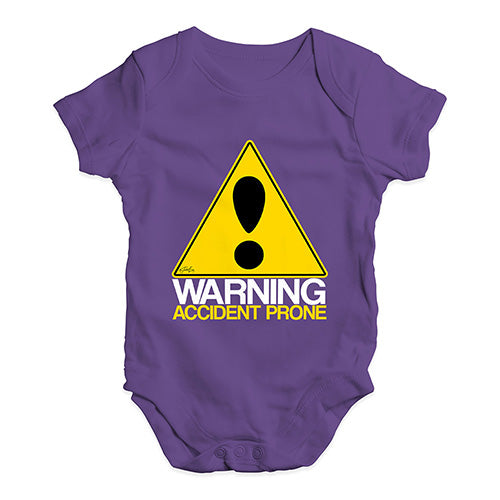 Warning Accident Prone Baby Unisex Baby Grow Bodysuit